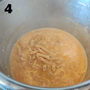 instant pot pumpkin sauce pasta cooking steps.