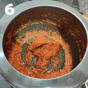 frying masala in a pressure cooker