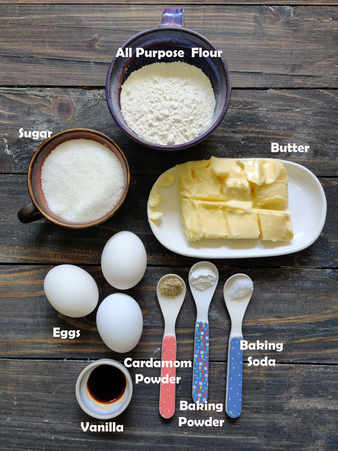 aerial shot of ingredients for making rusk