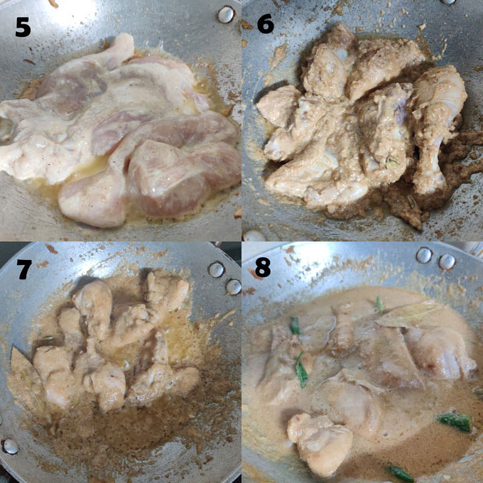 Chicken Korma cooking steps
