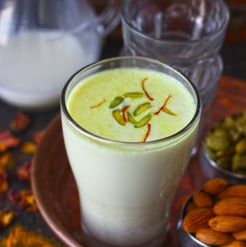 side shot of khas khas doodh in a glass