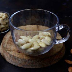 skinned almonds in a bowl