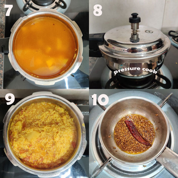 Collage of Khichdi Cooking Steps