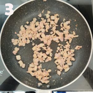 sauteing wheat flour with garlic and onion