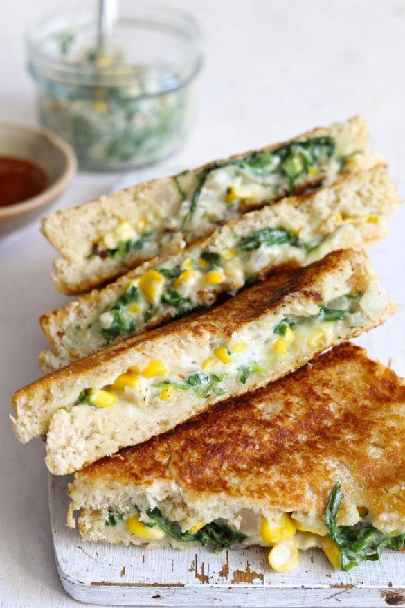 Spinach Corn Sandwich Recipe Fun FOOD Frolic