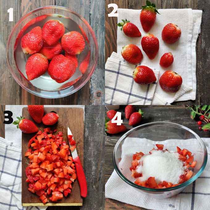 Step by step strawberry jam cooking method