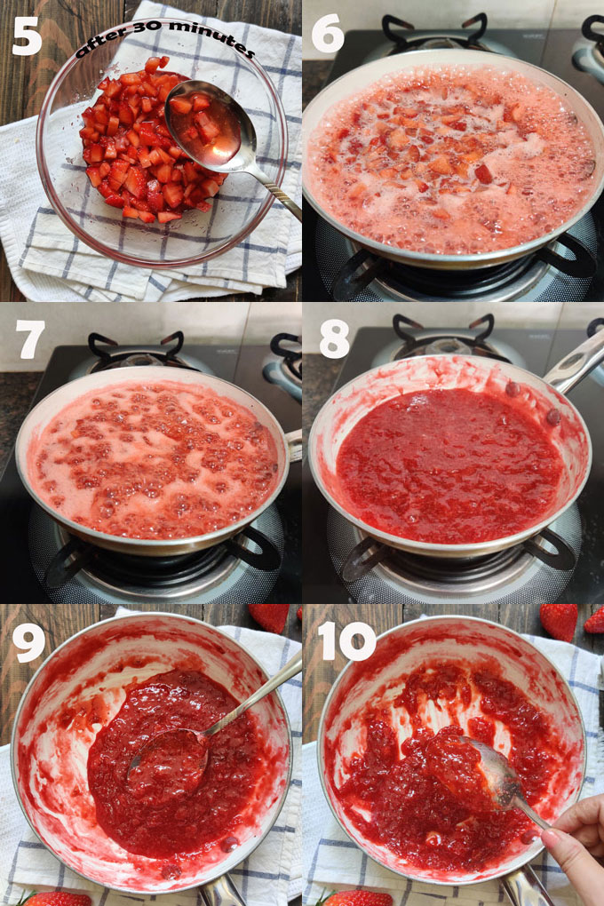 Step by step strawberry jam cooking method