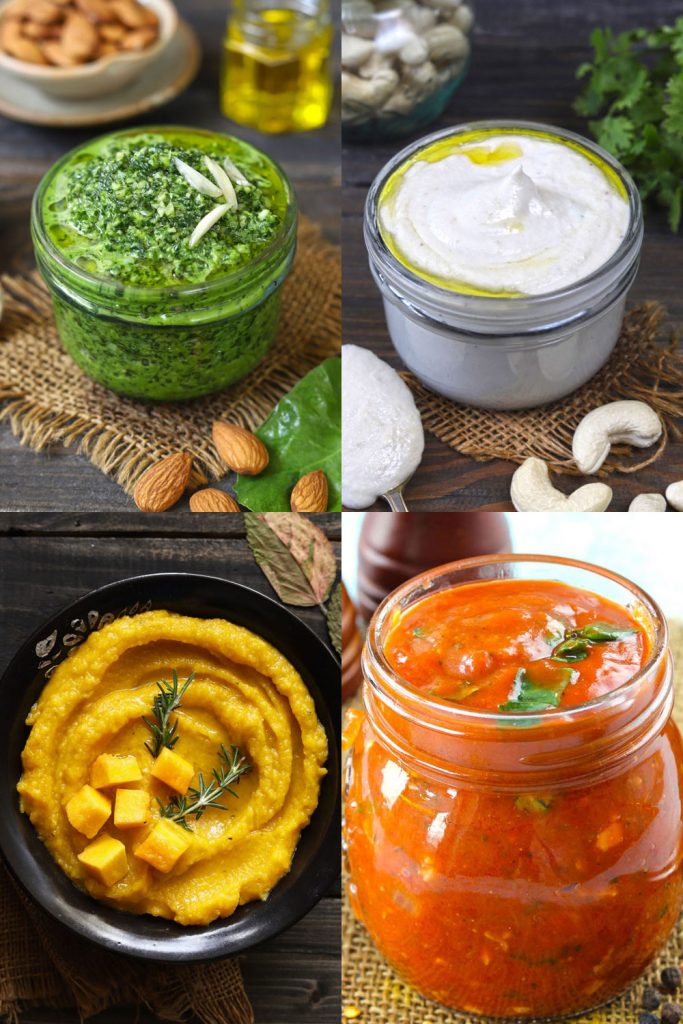 Collage of vegan sauce recipe