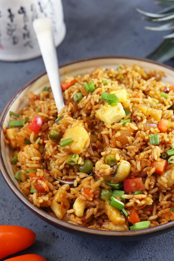 Pineapple Fried Rice Recipe (Vegan) - Fun FOOD Frolic