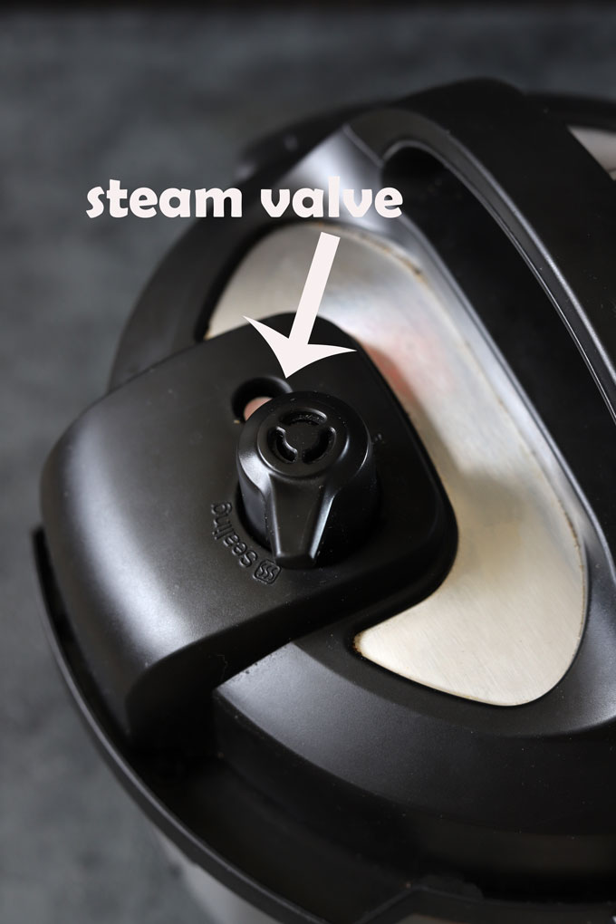 aerial shot of instant pot steam valve