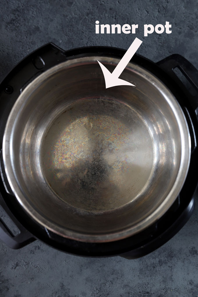 aerial shot of instant pot inner cooking pot
