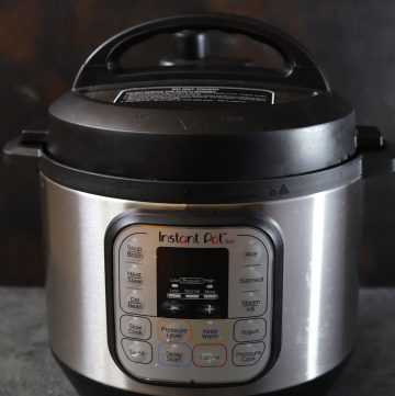 side close up shot of instant pot