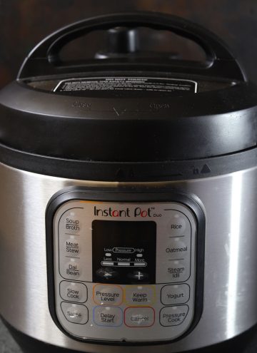 side close up shot of instant pot