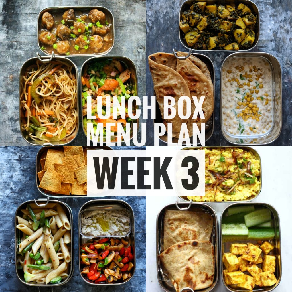 Lunch Box Meal Menu Week 3