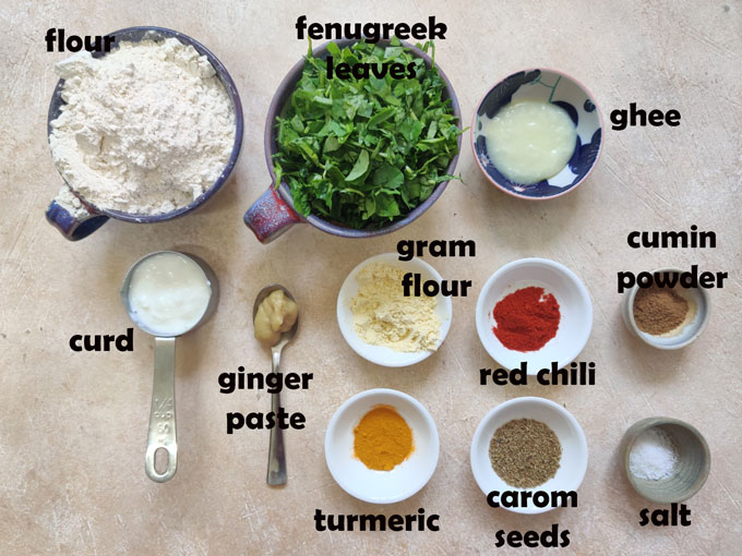 ingredients for methi paratha