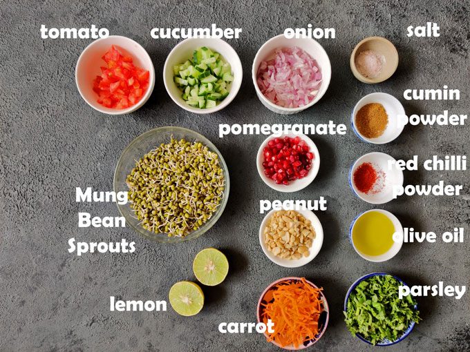 ingredients for sprout salad
