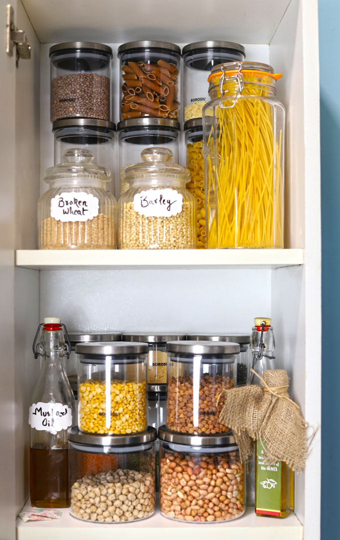 Kitchen Cabinet Organization (Ideas For Indian Kitchen) - Fun FOOD Frolic