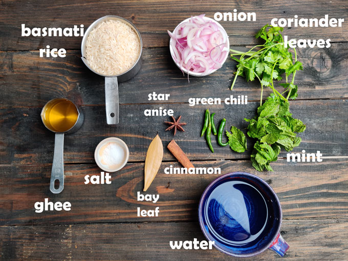 ingredients for chicken pulao