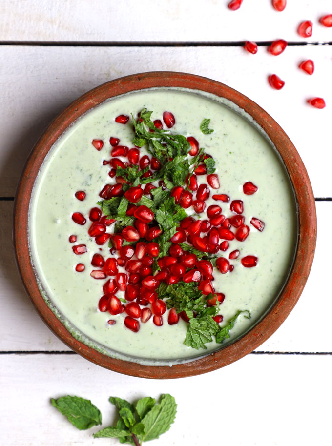 Mint Raita Recipe (Anar Pudina Raita) - Fun FOOD Frolic