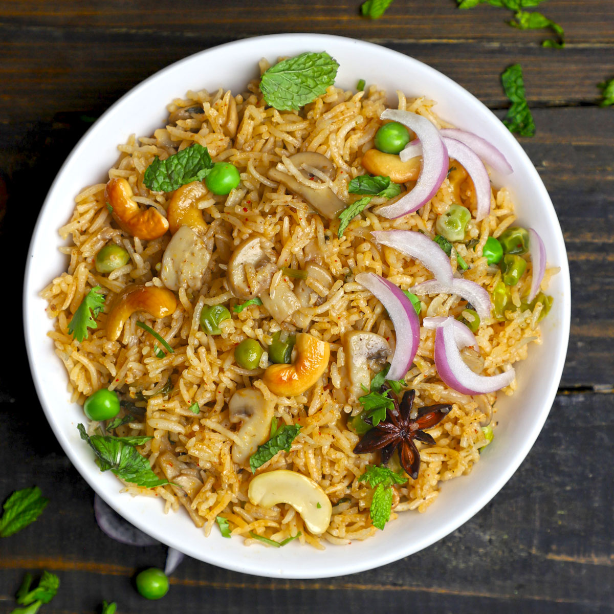 Mushroom Biryani Recipe - Swasthi's Recipes