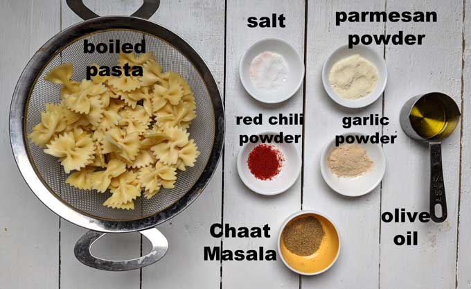 ingredients for making pasta chips