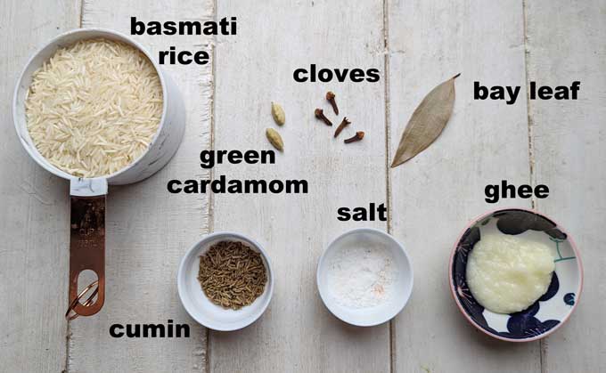 ingredients for making jeera rice
