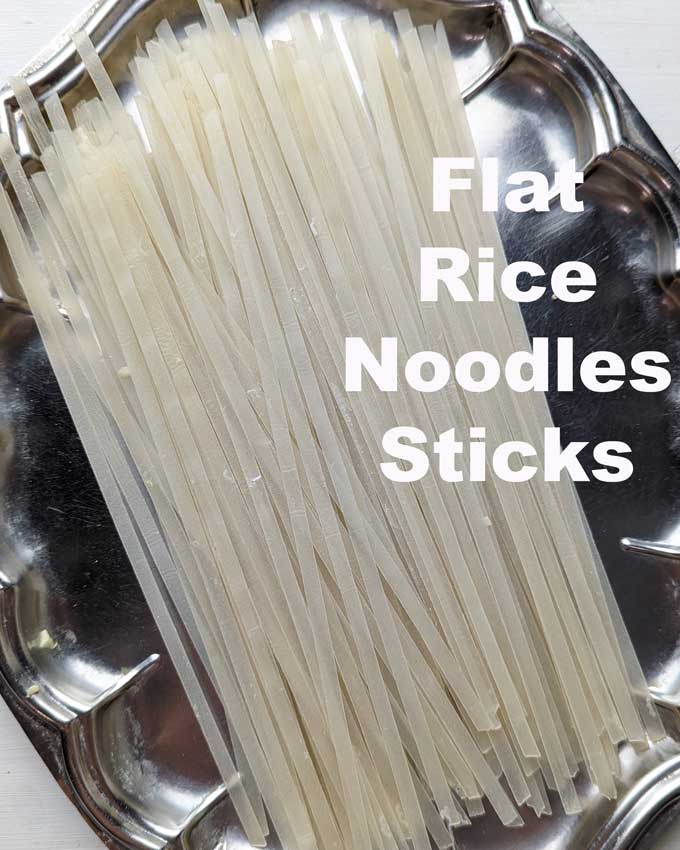 Thai flat rice noodles stick