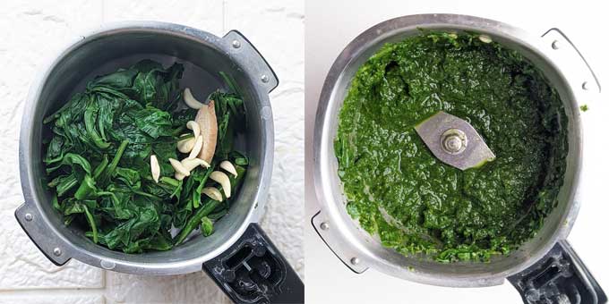 blanched spinach paste