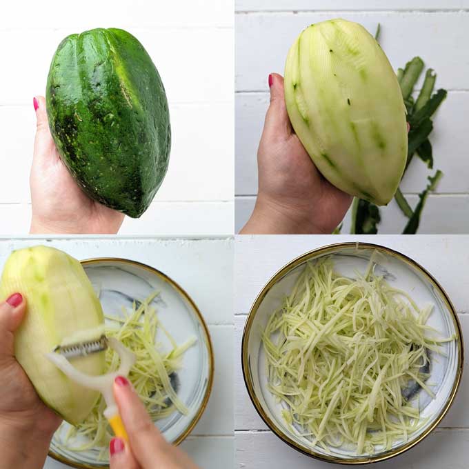 how to prepare green papaya for salad