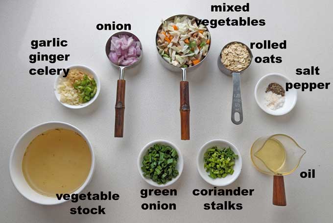 ingredients for oats soup