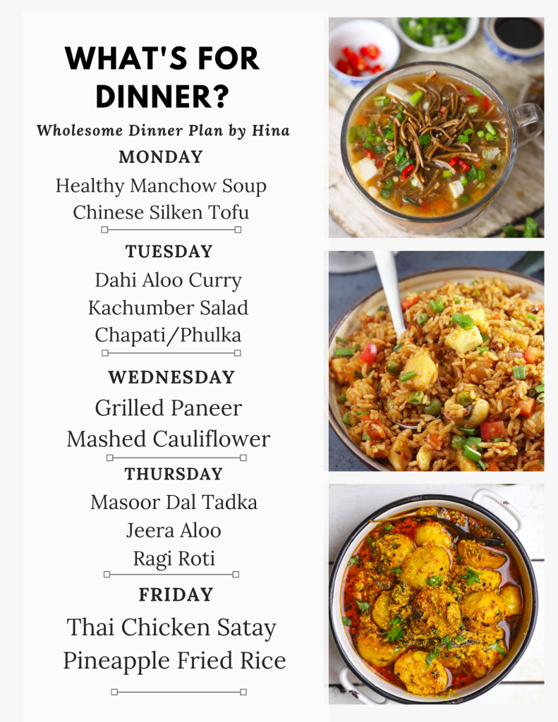 weekly dinner meal plan