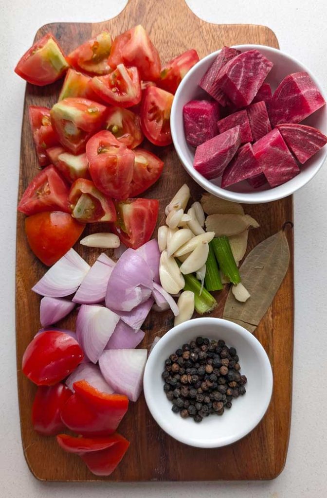 ingredients prep for tomato ketchup