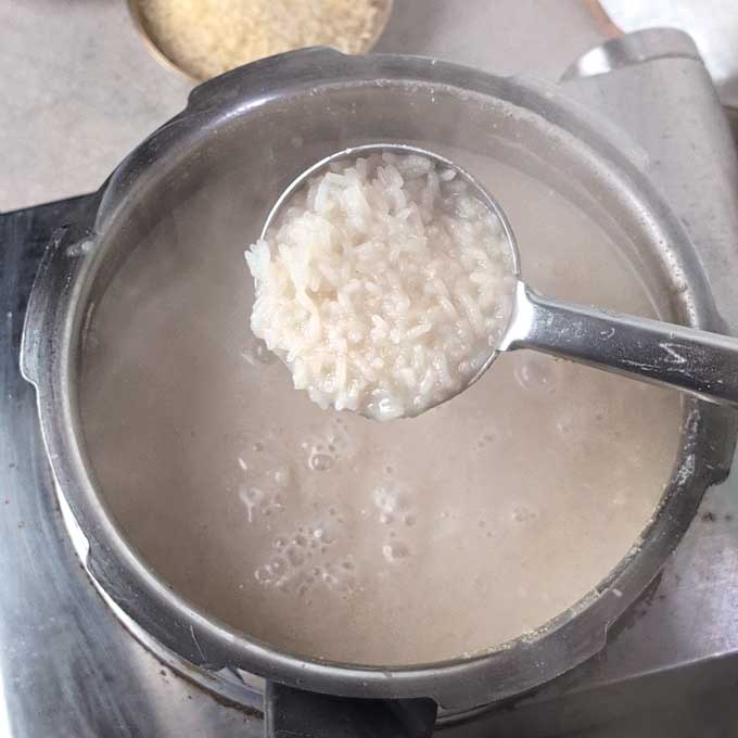 thickening coconut kheer by slow simmer - 5