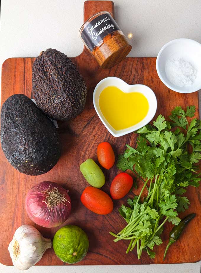ingredients for making guacamole