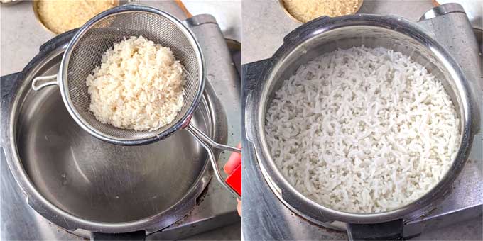cooking rice in a pressure cooker for kheer - 3