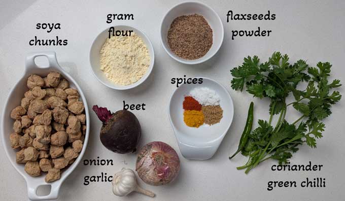 ingredients for healthy soya cutlets - 8