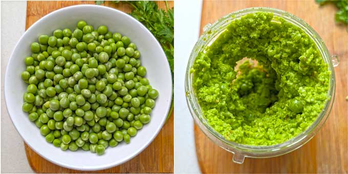 making green peas paste for nimona