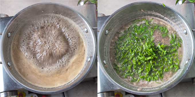 making mushroom spinach soup - 6