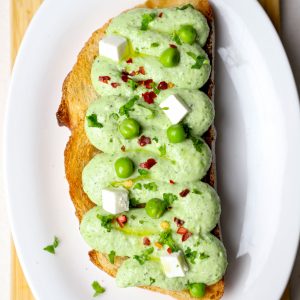 aerial shot of matra paneer toast served on a white platter. - 6