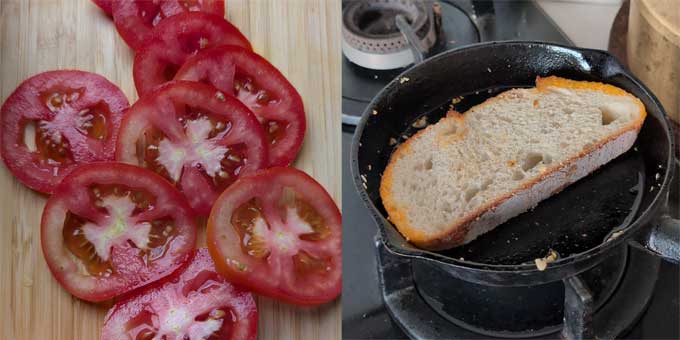 making grilled tomatoes for tofu toast. - 7