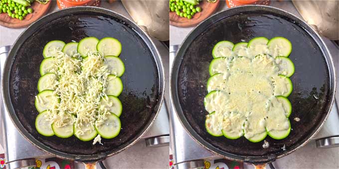 making low carb zucchini wrap on stovetop. - 5
