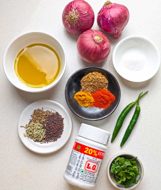 ingredients for onion pickle - 2