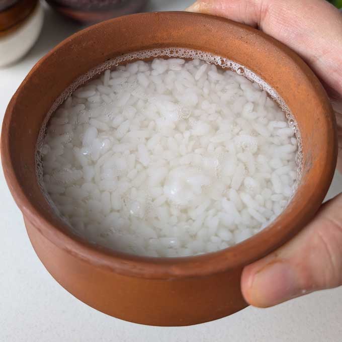 side close up shot of fermented rice.