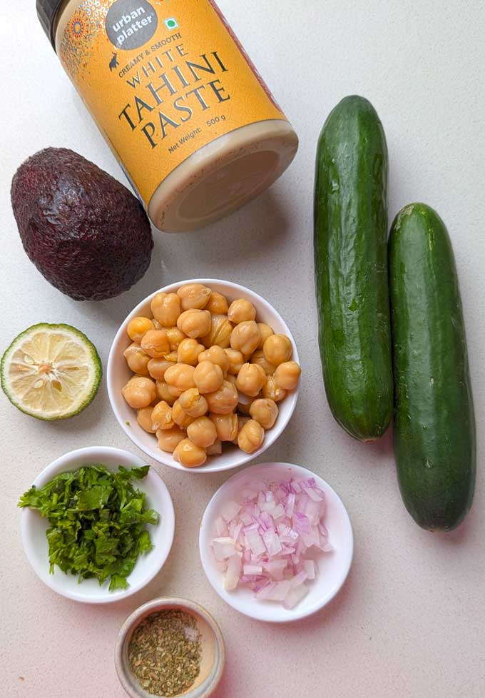 ingredients for making cucumber boats.