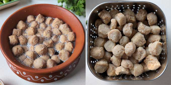 soaked soya nuggets