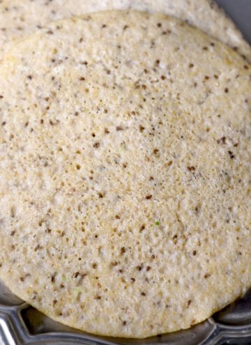 aerial shot of oats wrap stacked in a platter.