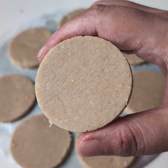 making dough for jowar cookies.